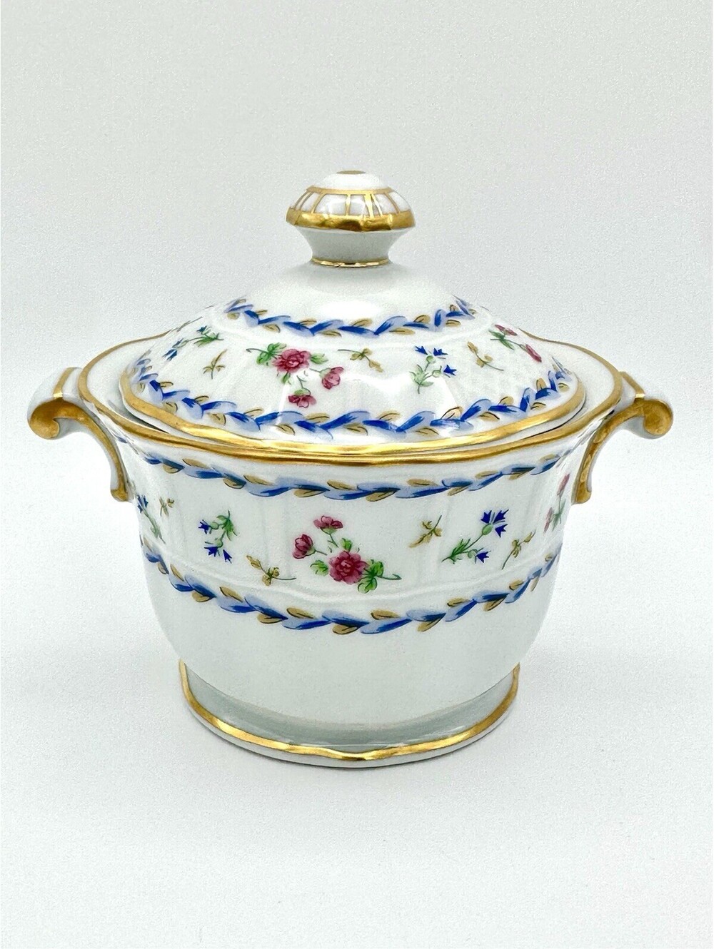 Bernardaud Artois Bleu (Versailles Shape) - Sugar Bowl & Lid, 4 1/2"